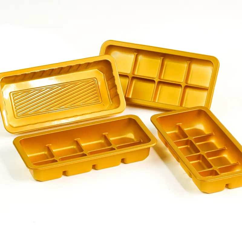 Golden 1 Compartment And Multiple Compartments A Series Of Tray For Snack