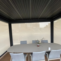Persiana Enrollable para Gazebo de Exterior, Motorizada Eléctrica, Fabricada en Metal, Automática, 100% Opaca, Protección UV, Resistente a la Intemperie, para Patio