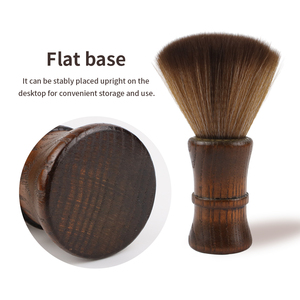 Spazzola per la pulizia del collo e la rimozione della polvere, con manico in legno, per uomo, strumento da barbiere, per uso domestico, <span class=keywords><strong>pettine</strong></span> per pidocchi, spazzola in fibra per <span class=keywords><strong>capelli</strong></span> e barba - Product Image 4