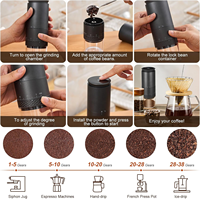Moulin à café numérique intelligent automatique avec 38 niveaux de réglage, pour café moulu et en grains, idéal pour les voyages