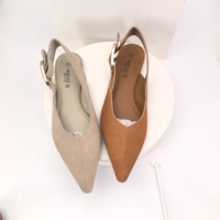 Sandales plates féeriques pour femmes style ZAR - Autres modèles à bout pointu, boucle à la cheville, ouvertes à l'arrière, à enfiler, collection printemps, vente en gros