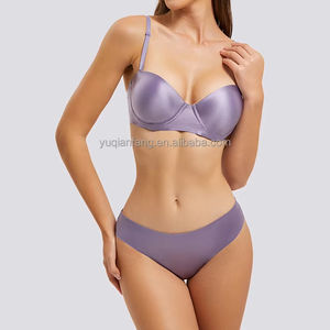 Conjunto de Ropa Interior Brillante de Nailon y Spandex Recién Llegado Talla Grande con Tira Push Up Conjunto de Sujetador y Lencería - Product Image 1