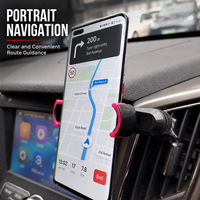 Support de téléphone pour voiture à bras extensible rotatif à 360 degrés, support de smartphone réglable pour grille d'aération