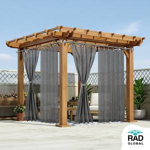 Outdoor Loop Curtain 150 GSM MM Grey with Contemporary Charcoal Tones for Sophisticated Outdoor Privacy - Product Image 4
