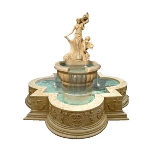 Fuente de Agua de Mármol para Jardín <span class=keywords><strong>con</strong></span> Estatua de Mujer y Pez en Venta - Product Image 2