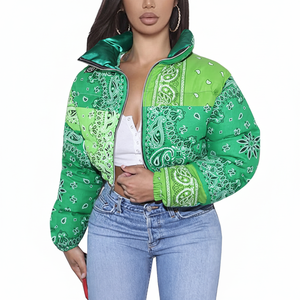 แจ็กเก็ตทรงพองสำหรับผู้หญิงเสื้อปาร์เก้ขนเป็ดแบบลำลองอบอุ่น2025ฤดูหนาวพิมพ์ลาย S-XL - Product Image 1