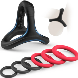 7 adet/takım kilit ince horoz halka titreşim seks oyuncakları silikon Penis halkaları Masturbator kol - Product Image 4