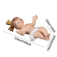 Ensemble cadeau de baptême religieux, Scène de la Nativité en polyrésine, Naissance du Bébé Jésus, Ornements d'art de Noël, Artisanat en résine, Technique de peinture