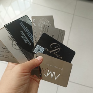 Cartes de visite professionnelles haut de gamme en acier inoxydable personnalisées Cartes d'appel de visite Logo personnalisé Incontournables pour hommes d'affaires - Product Image 1