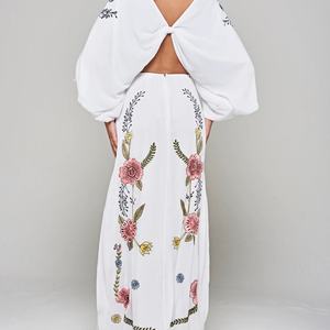 Vestido Largo Informal de Alta Calidad para Mujer, Personalizado, de Manga Larga, Ropa de Playa, Vestido Bordado - Product Image 4