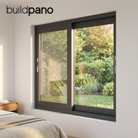 Ventanas y Puertas de Perfil de Doble Acristalamiento Resistentes a Huracanes, Ventana Corredera de Aluminio con Vidrio