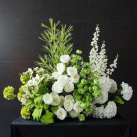 Arrangement floral de mariage tendance 2025, fleurs artificielles en soie rose et bleue pour l'allée de mariage, décoration d'entrée de mariage