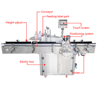Machine d'étiquetage automatique YS515T pour pots coniques, bocaux ronds, bouteilles en plastique et en verre, et pots de confiture, avec inclinaison angulaire