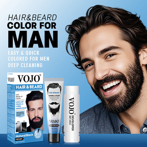 Kit de coloration pour <span class=keywords><strong>cheveux</strong></span> et barbe pour hommes OEM, <span class=keywords><strong>teinture</strong></span> capillaire noire naturelle à appliquer au pinceau, longue durée et nourrissante avec biotine et huile de coco - Product Image 2