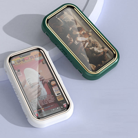 Étui de téléphone flexible étanche antidérapant avec support de téléphone portable à hauteur réglable pour cuisine, salle de bain et douche avec fenêtre transparente
