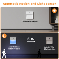 Veilleuse intelligente RVB LED rechargeable par USB avec détecteur de mouvement, modèle 2026 amélioré, pour chambre, couloir, cuisine, escalier