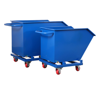 Bacs à déchets en acier robustes de grande capacité pour chariot élévateur, benne basculante, pour ferraille, acier, moteur, pompe
