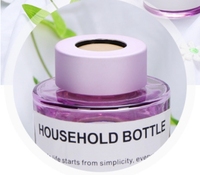 Bouteille en verre vide de 100 ml et 180 ml, couleur claire rose, jaune, violet, avec logo personnalisé en gros, pour diffuseur de parfum d'ambiance à bâtonnets