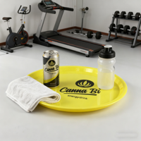 Plateau de bar moderne en plastique PS écologique de luxe, plateau de service personnalisé, diamètre 37 cm, accessoire de bar pour bars, restaurants, fêtes