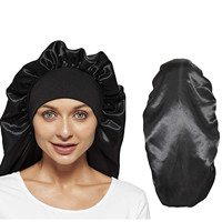 Bonnet personnalisé pour dreadlocks et tresses en satin à large bande élastique avec attaches extensibles pour tresses grand bonnet de nuit soin des cheveux