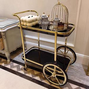 Chariot roulant nordique de luxe léger, chariot mobile multifonctionnel, chariot de service pour thé et boissons, pour salon de manucure, institut de beauté et studio - Product Image 3