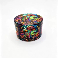 Meilleure vente transfrontalière : Grinder à tabac en alliage de zinc à quatre couches, 63MM 50MM 40MM, imprimé UV, motifs variés, vente en gros
