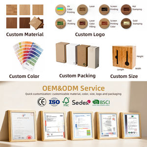 Venta caliente WDF alimentador de madera para mascotas cuencos elevados para perros soporte gato cuencos elevados para mascotas soporte de bambú alimentador de mascotas con cuencos - Product Image 4