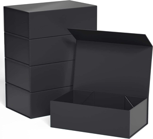 Boîte cadeau en carton rigide pliable magnétique avec logo personnalisé, grande capacité, écologique, finition mate, emballage de luxe - Product Image 3