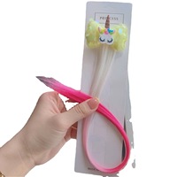 Pince à cheveux pour enfants faite à la main avec nœud à sequins et motif poney de dessin animé, accessoire capillaire pour extensions de cheveux et perruques de poupée pour filles