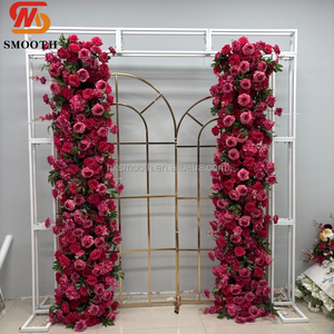 ซุ้มดอกกุหลาบประดิษฐ์สีเบอร์กันดีขนาด 2.4 เมตร สำหรับตกแต่งงานแต่งงาน โรแมนติก สวยงามดุจฝัน ทำด้วยมือ ดอกบานเต็มพิกัด ใช้เป็นฉากหลัง - Product Image 2