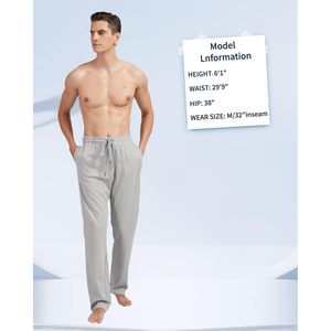 FOXA <b>Men's</b> 100% Cotton Sweatpants Long Inseam <b>Tall</b> Breathable Yoga <b>Joggers</b> With Side Pockets - Product Image 6