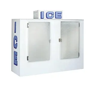 סוחר קרח בשקיות לשימוש חיצוני / מקפיא לאחסון קוביות קרח עם 2 דלתות מוצקות