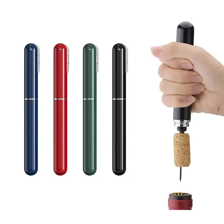 Top Seller Custom Pen Style Bar Accessories Gifts Air Pump Wine Opener Corkscrew Wine Bottle Opener