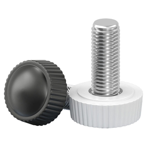 M4 M5 M6 kepala plastik <span class=keywords><strong>Knurled</strong></span> bulat sekrup jempol pengencang tangan pegangan dapat diatur hitam putih kenop penjepit benang laki-laki - Product Image 4