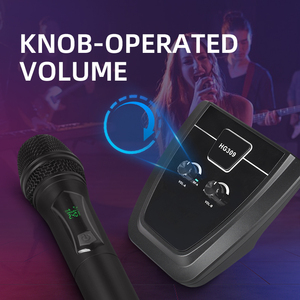 Sistema de micrófono inalámbrico profesional de 2,4G, micrófono dinámico de mano inalámbrico de frecuencia fija de doble canal para fiesta de Karaoke - Product Image 5