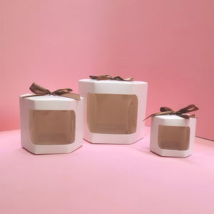 علبة كعك تغليف أكياس ورقية شفافة نافذة صناديق حلوى كيك مع نافذة شفافة من كلوريد البولي فينيل صندوق هدايا عيد الميلاد يقدم حزمة حلويات - Product Image 4