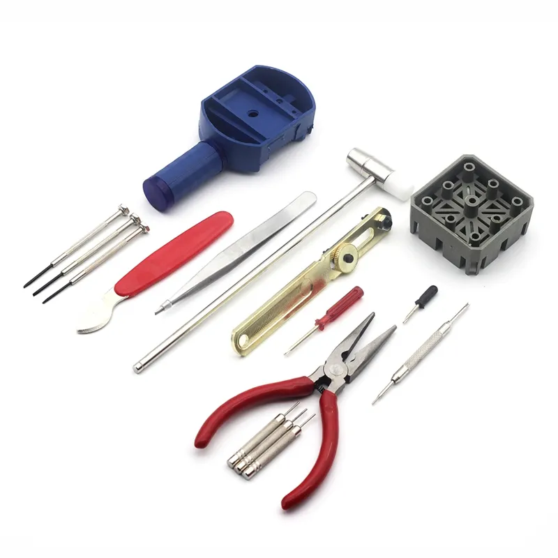 E-Duurzaam 16 Pcs Gemeenschappelijke Gebruik Horloge Reparatie Tools Set Kit Band Pin Strap Link Remover Terug Opener Diy gereedschap