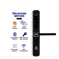 Cerradura Inteligente para Puerta de Madera con Doble Huella Dactilar, de Aleación de Aluminio, Impermeable para Exteriores, con Conexión Wi-Fi y Control por Aplicación Tuya