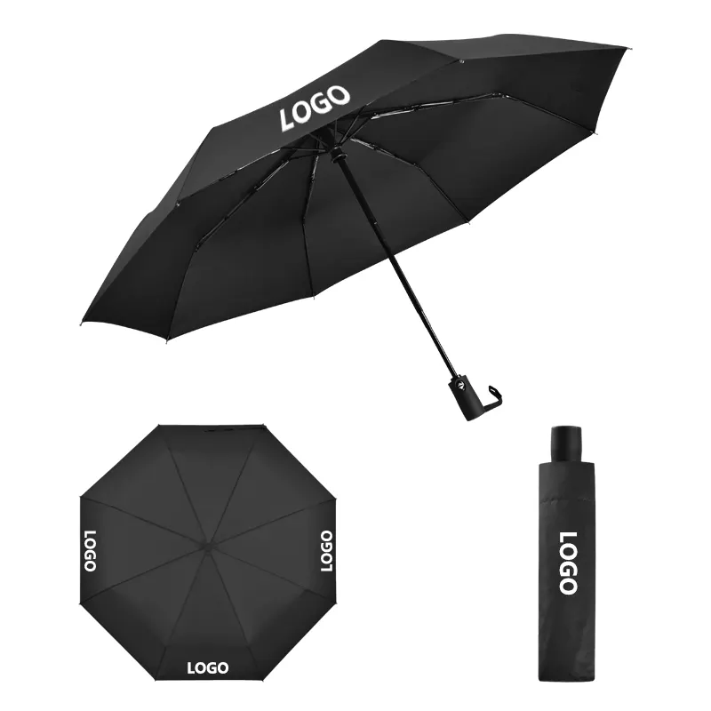 Недорогой Модный женский рекламный компактный дорожный складной зонт с принтом дождя и логотипом