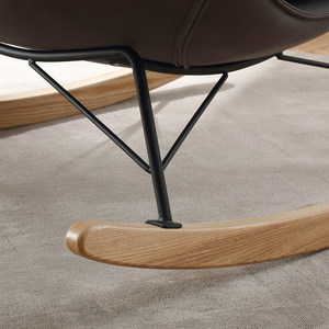 Fauteuil à bascule moderne avec profondeur d'assise de 38 cm, fauteuil rembourré avec ottoman pour salon - Product Image 5