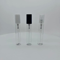 Mini flacon de parfum de voyage rond noir blanc échantillon mince de logo personnalisé 3/5 ml avec atomiseur pulvérisateur de parfum