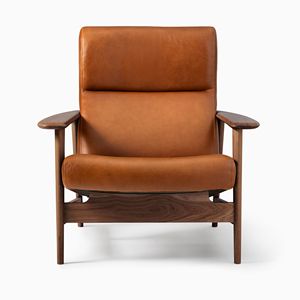 Ensemble de fauteuils d'appoint modernes à cadre en bois de caoutchouc massif rembourrés en cuir PU pour le salon, l'hôtel et l'appartement. - Product Image 2