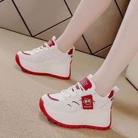 Baskets compensées à lacets pour femme, style Dad Shoes, collection automne 2025, élégantes, polyvalentes, à semelle épaisse, légères et confortables