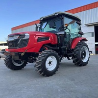 Tracteur agricole UCM 80HP Diesel 4x4 avec cabine entièrement fermée Euro 4, boîte de vitesses 12F+12R pour l'agriculture