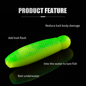 LUSHAZER 10/20pc Iscas Vara Macia PVC Verme 4cm 5cm Isca De Pesca para Baixo Carpa Trovão Peixe Silicone Pesca Isca Isca Artificial - Product Image 2