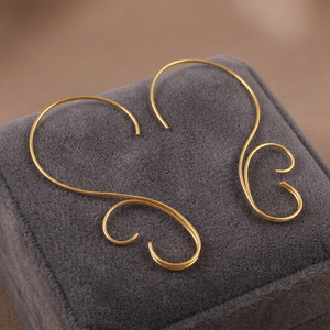 Sleek Stylish 18k Gold Plated Brass Dangle Hook Earrings <b>Thin</b> Geometric Design Minimalist Style-for Everyday Wear Party Gift - Product Image 3