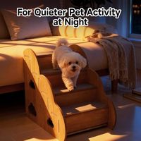 Hundetreppe fürs Bett, Holz-Hundetreppe für Kleine Hunde, Hundestufen für Couch und Sofa, Seniorenleiter für Haustiere, Rutschfeste 4-Stufen-Treppe