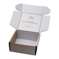 Boîtes d'expédition en papier kraft avec logo personnalisé, couleur or rose, 9x6x4, pour emballer des baskets et des chaussettes, avec gaufrage et laminage mat