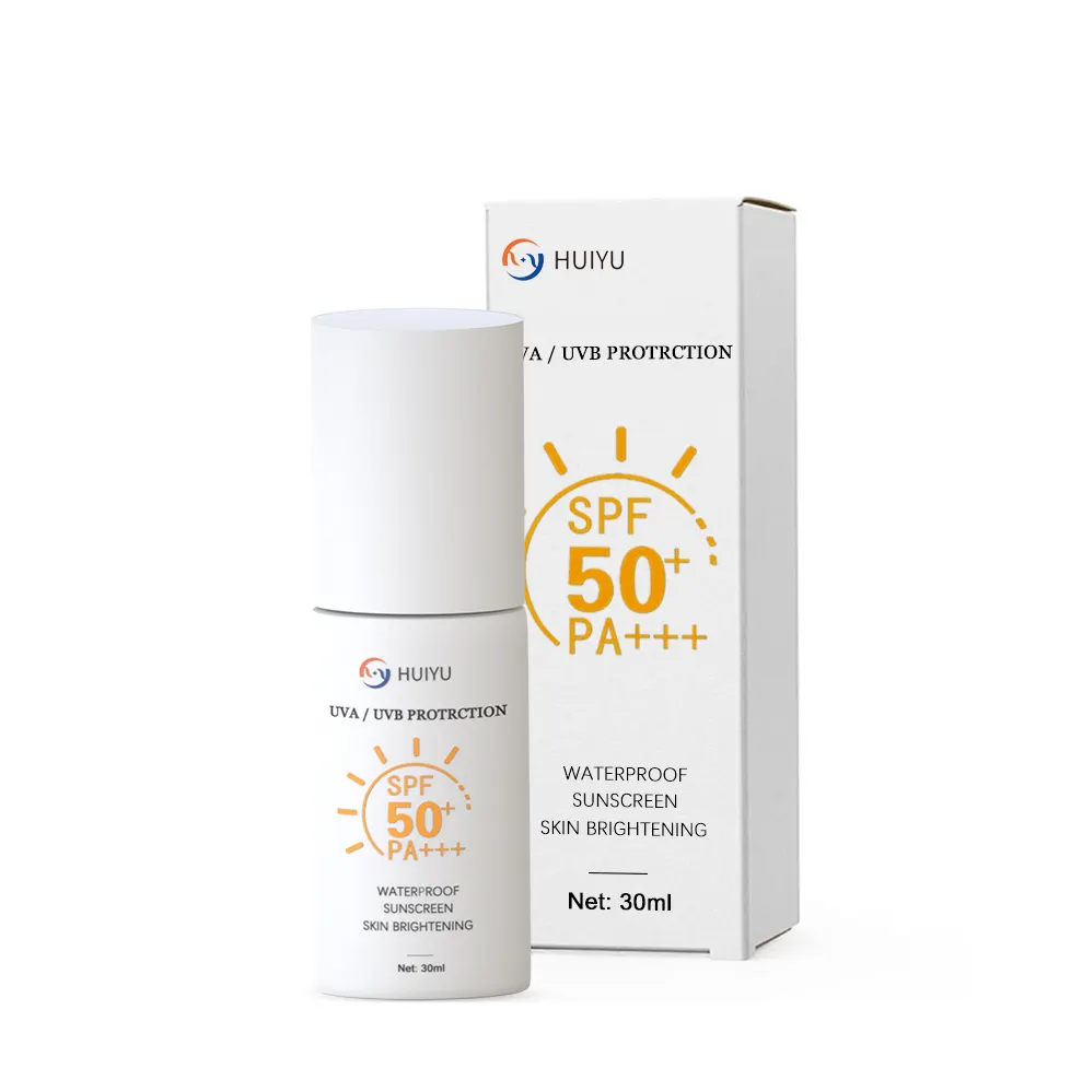 Personalizzare il Logo all'ingrosso crema solare impermeabile di lunga durata per la pelle sbiancante SPF50 + UVA protezione solare
