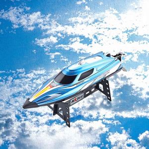 Bateau télécommandé 2,4 GHz, radiocommande électrique, haute vitesse, 15 km/h, 100 m, mini bateau de course télécommandé, jouets télécommandés sous-marins avec lumières - Product Image 3